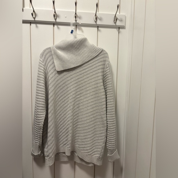 Laura Light Gray Ribbed Cowl Neck Sweater - Picture 8 of 8